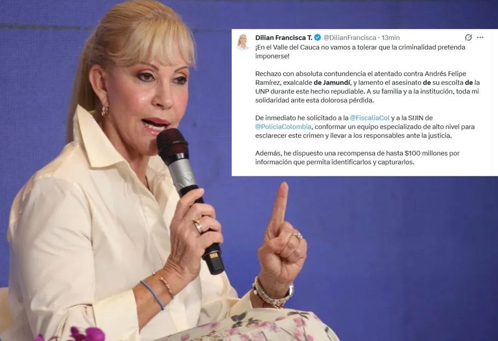 Ramírez sobrevivió al ataque en Jamundí; su escolta Felipe López murió. Ofrecen $100 millones por información que permita hallar a los responsables.